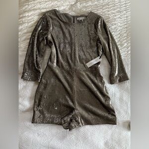 New silver sequin new year’s romper